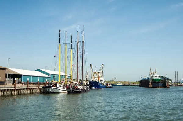 Θέα Προς Θάλασσα Και Λιμάνι Του Άμστερνταμ Στις Κάτω Χώρες — Φωτογραφία Αρχείου