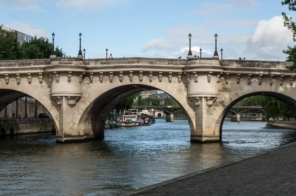 Paris Frankreich August Blick Auf Den Pont Arl Pont Pont — Stockfoto