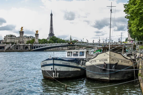 塞纳塔和巴黎的埃菲尔铁塔 — 图库照片