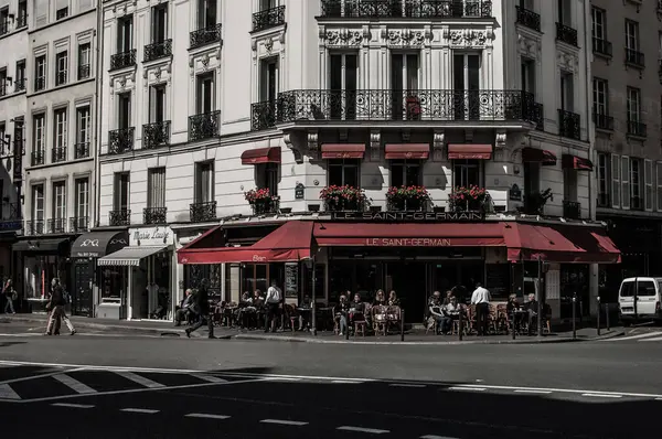 Paris France Vista Café Francés Las Calles Históricas París Por — Foto de Stock