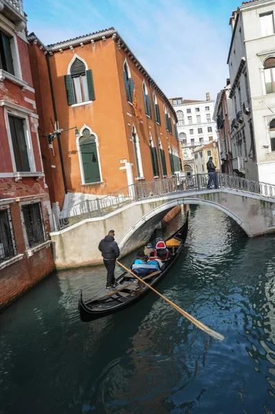 Venise Italie Les Gondoles Sont Une Gondole Vénitienne Traditionnelle Veine — Photo