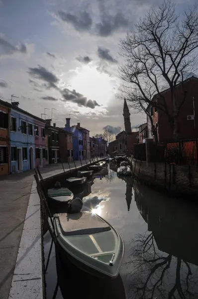 Magnifique Coucher Soleil Dans Vieille Ville Venise Italie — Photo