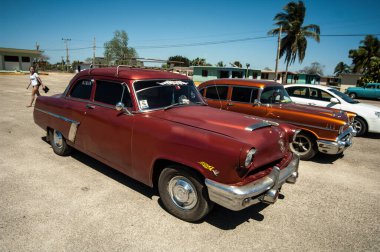 Küba, Havana - Şubat 05, 20 18: Eski model araba