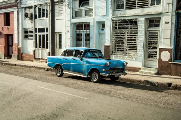 Kuba Havanna Január Retro Autó Utcán — Stock Fotó