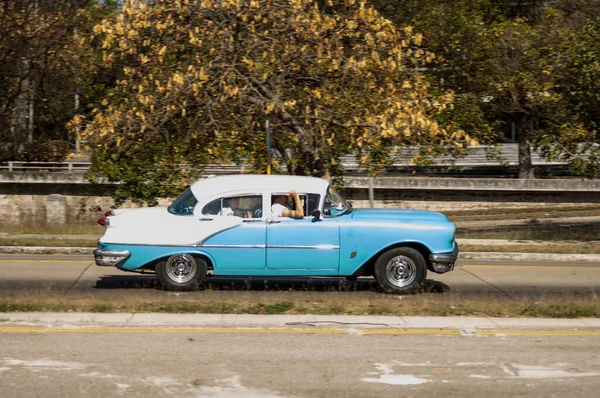 Havanna Kuba November Vintage Amerikai Taxi Autó Parkolt Utcán Havanna — Stock Fotó