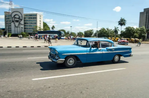 Havanna Kuba Február Klasszikus Amerikai Taxi Autó — Stock Fotó