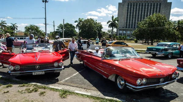 Havana Cuba May American Classic Car Parked Old City Streets — 图库照片