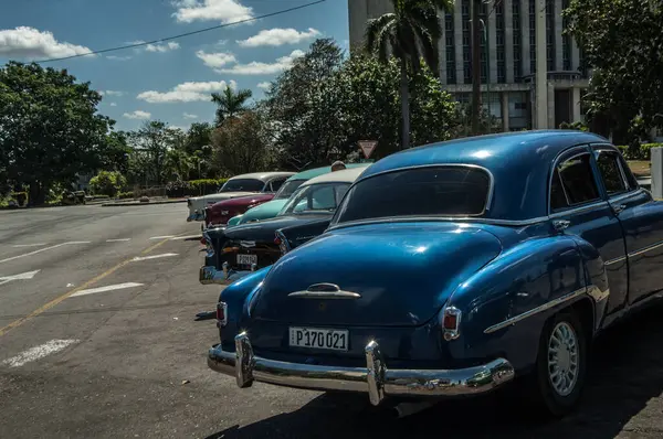 Cuba Havana Januari Retro Vintage Auto Straat — Stockfoto