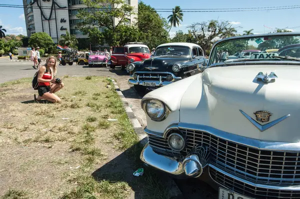 Havana Juli Klassiska Amerikanska Bilar Klassiska Amerikanska Bilar Juli Havanna — Stockfoto