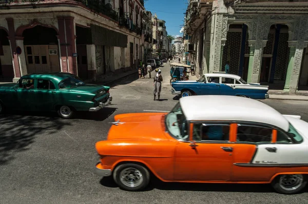 Гавана Куб Грудня Старовинні Класичні Американські Автомобілі Старому Місті Гавана — стокове фото