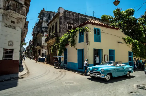 Havana Kuba Leden Klasické Taxi Ulicích Havany Kubě Automobily Vozidla — Stock fotografie