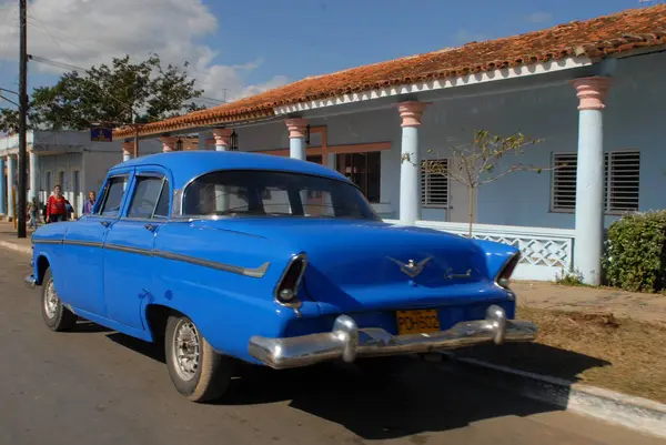 Blauwe Taxi Trinidad Cuba — Stockfoto