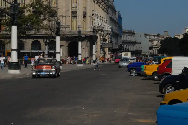 Havana Kuba Maj Vintage Bil Taxi Gatan Havanna — Stockfoto