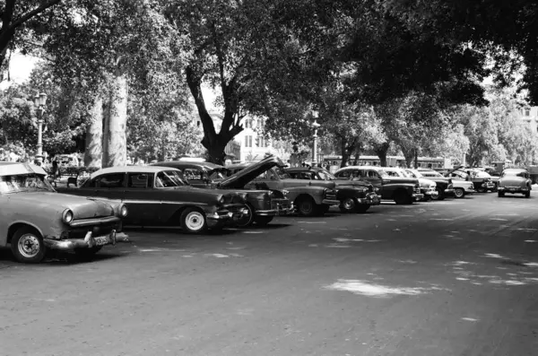 Carros Preto Branco — Fotografia de Stock