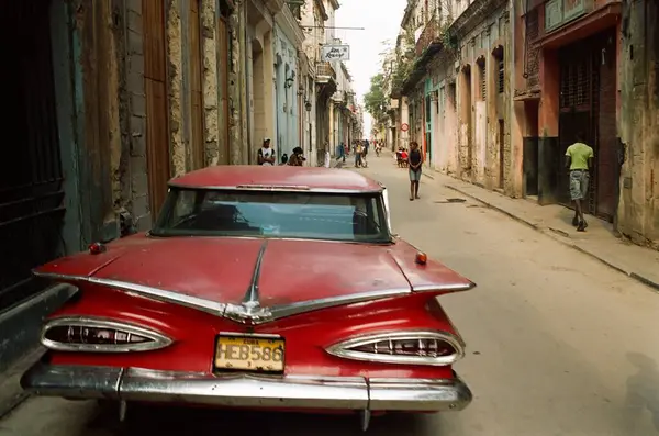 Havana Kuba December Klassisk Bil Gatan Havanna Den December Havanna — Stockfoto