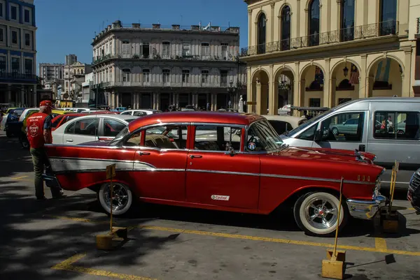 Havana Cuba Janvier Voitures Classiques Dans Vieille Ville Havane Cuba — Photo