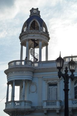 Barselona şehrindeki eski ahşap bina.