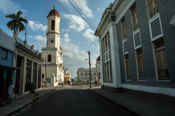 Vecchia Strada Coloniale Nella Città Cartagena Colombia — Foto Stock