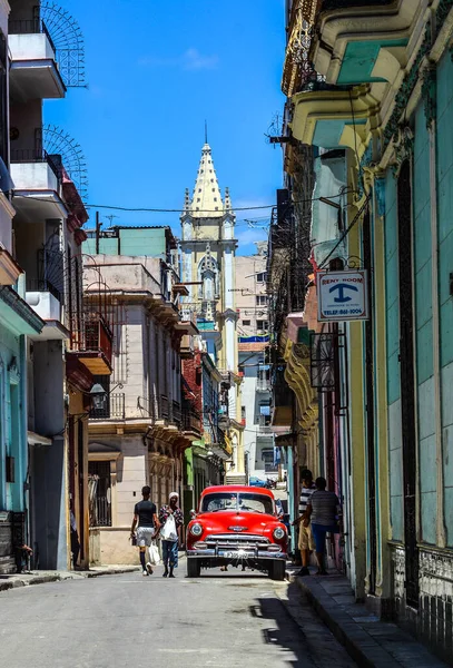 Гавана Куба Красива Стара Машина Старому Місті Гавана Куба Яскравий — стокове фото