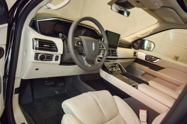 Wnętrze Samochodu Luksusowe Wnętrze Wnętrze Samochodu — Zdjęcie stockowe