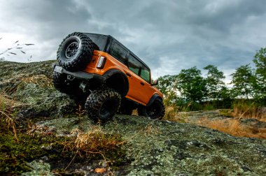 Ormanda telsiz kontrol arabasıyla yürüyorum.