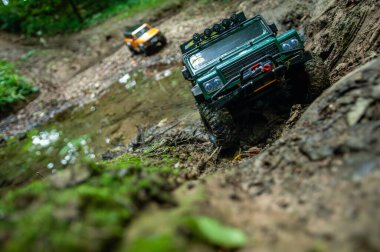 Ormanda telsiz kontrol arabasıyla yürüyorum.