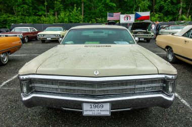 Parkta arka arkaya park etmiş arabalar.