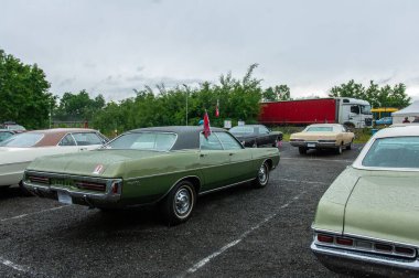 Parkta arka arkaya park etmiş arabalar.