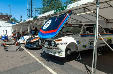 Barselona, İspanya, 19 Haziran, 2016: Catalunya Motor Fuarı 'nda klasik bir araba. katalunya