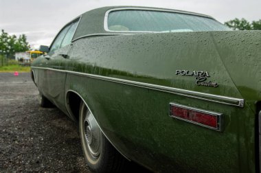 Parktaki klasik araba.