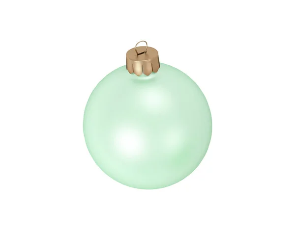 透明背景的孤立雅致绿色圣诞装饰球 — 图库照片