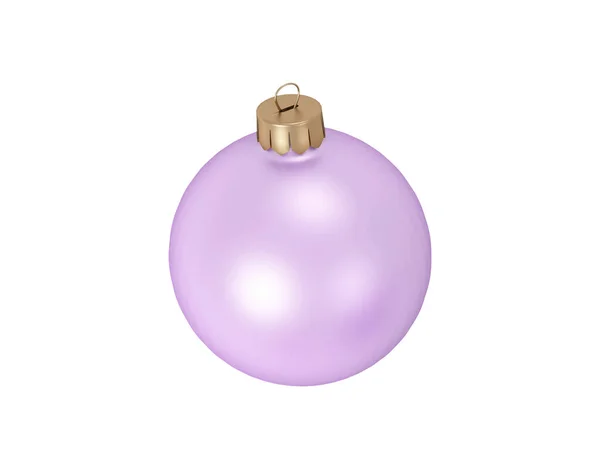 透明背景下的孤立雅致紫色圣诞装饰球 — 图库照片