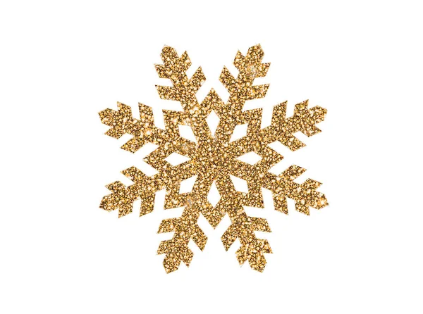 Geïsoleerde Elegante Gouden Kerstversiering Sneeuwvlok Transparante Achtergrond — Stockfoto