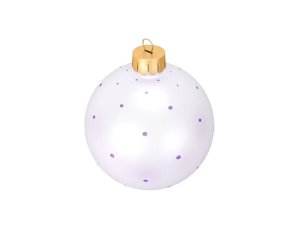 Boule Décorative Noël Isolée Avec Motif Violet Sur Fond Blanc — Photo