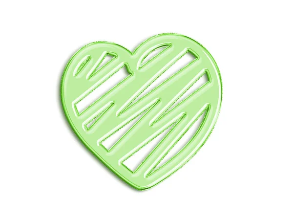 Green Heart Shaped Balloon Style Icon Transparent Love Concept — Stock Photo, Image