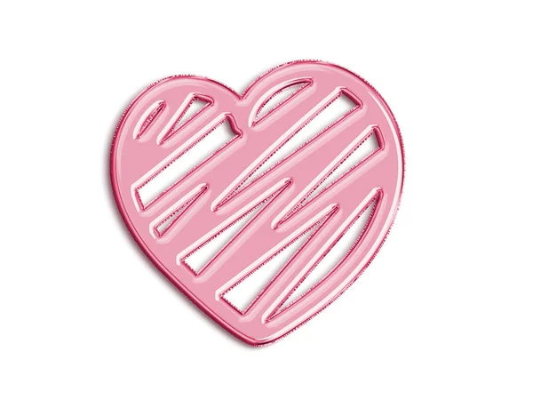 Roze Hartvormige Ballon Stijl Icoon Transparant Liefde Concept — Stockfoto