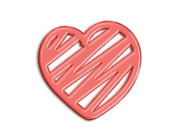 Kırmızı kalp şekilli balon simgesi şeffaf, aşk konsepti