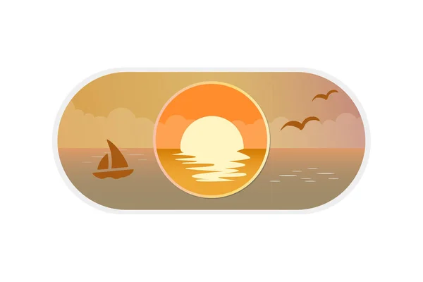 CItyscape sunset Toggle switch button icon on white background