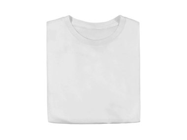 İzole edilmiş beyaz renk boş moda katlanmış ön model şablon.