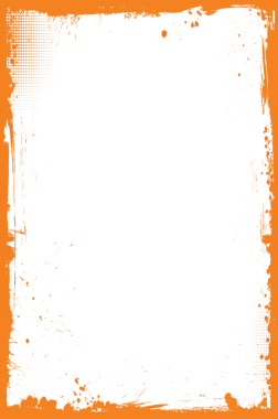 Şeffaf arkaplanda turuncu grunge kenarı bulunan dikey Cadılar Bayramı afişi