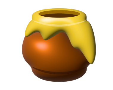 Arıların yaptığı gibi şeffaf arka planda, izole edilmiş altın bal küpü 3 boyutlu ikon. 