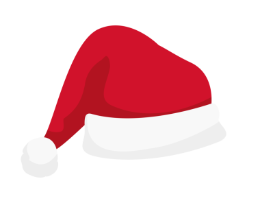 İzole edilmiş kırmızı, beyaz Noel Baba şeffaf arka planda Noel Partisi şapka ikonunu kutluyor