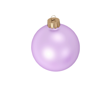 Şeffaf arkaplanda münferit zarafet mor Noel dekoratif balosu