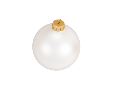 Şeffaf arkaplanda izole edilmiş beyaz Noel dekoratif balosu