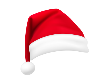 İzole edilmiş kırmızı, beyaz Noel Baba şeffaf arka planda Noel Partisi şapka ikonunu kutluyor