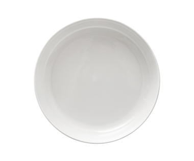 İzole tek beyaz daire çanak kap beyaz arka plan üzerinde