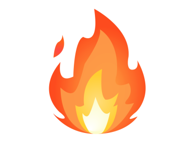 Şeffaf arkaplanda kırmızı, turuncu ve sarı yanıp sönen ateş ikonu olarak tasvir edilen çizgi film.