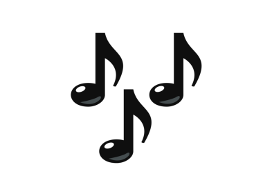 Şeffaf arkaplanda siyah üç sekizinci nota simgesi