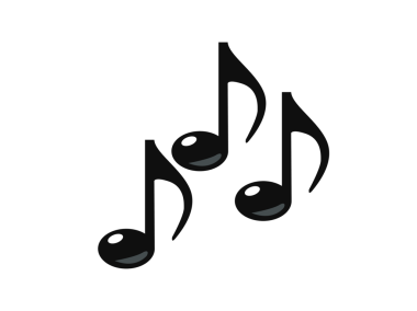 Şeffaf arkaplanda siyah üç sekizinci nota simgesi