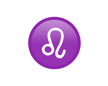 Saydam arka planda, Zodiac 'taki mor Leo burcu simgesi, aslanı temsil eder.